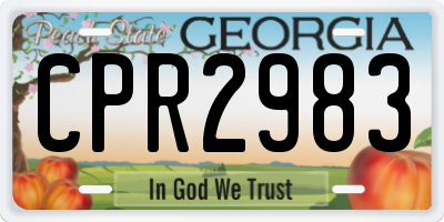 GA license plate CPR2983