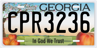 GA license plate CPR3236