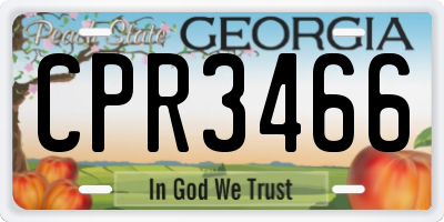 GA license plate CPR3466