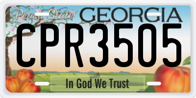 GA license plate CPR3505