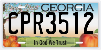 GA license plate CPR3512