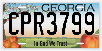GA license plate CPR3799