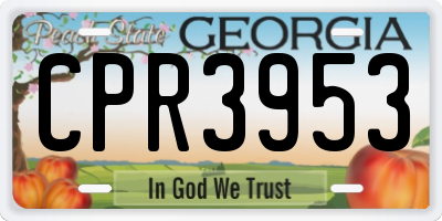 GA license plate CPR3953
