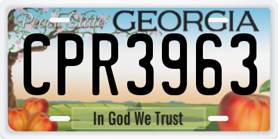 GA license plate CPR3963