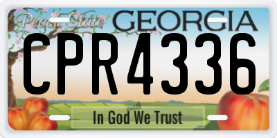 GA license plate CPR4336
