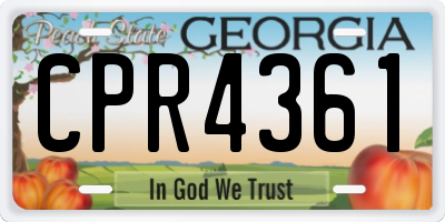 GA license plate CPR4361