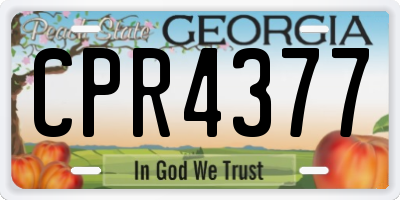 GA license plate CPR4377