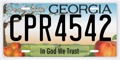GA license plate CPR4542
