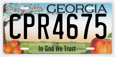 GA license plate CPR4675