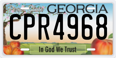 GA license plate CPR4968