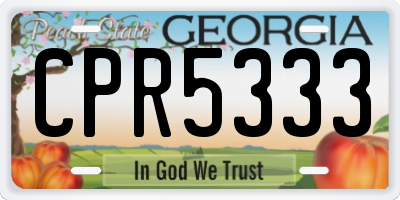 GA license plate CPR5333