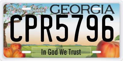 GA license plate CPR5796