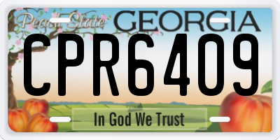 GA license plate CPR6409