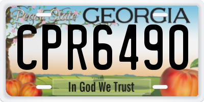 GA license plate CPR6490