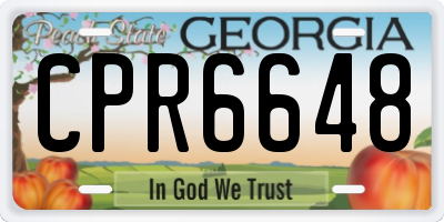 GA license plate CPR6648