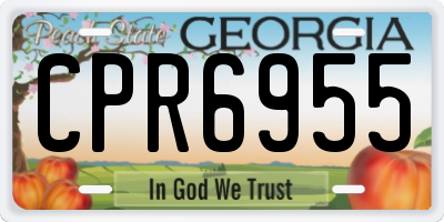 GA license plate CPR6955