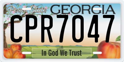 GA license plate CPR7047