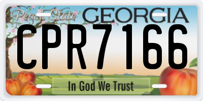 GA license plate CPR7166