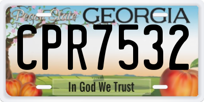 GA license plate CPR7532