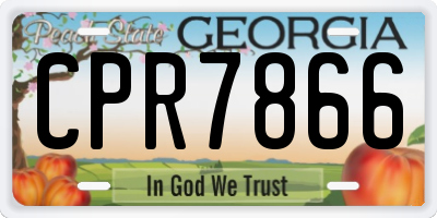 GA license plate CPR7866
