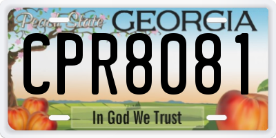 GA license plate CPR8081