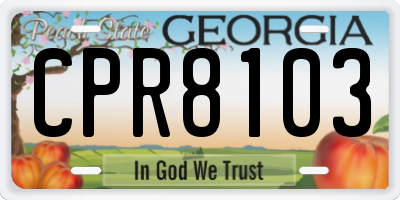 GA license plate CPR8103