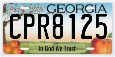 GA license plate CPR8125