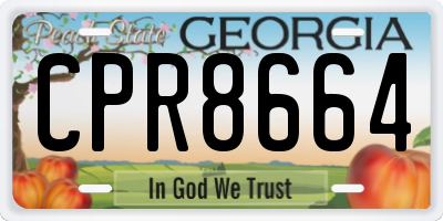 GA license plate CPR8664