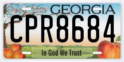 GA license plate CPR8684