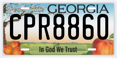 GA license plate CPR8860