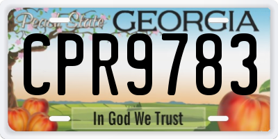 GA license plate CPR9783