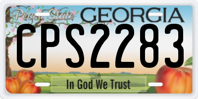 GA license plate CPS2283