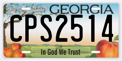 GA license plate CPS2514