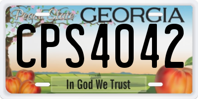 GA license plate CPS4042