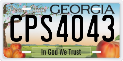GA license plate CPS4043