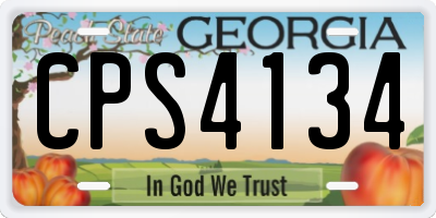 GA license plate CPS4134
