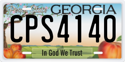 GA license plate CPS4140