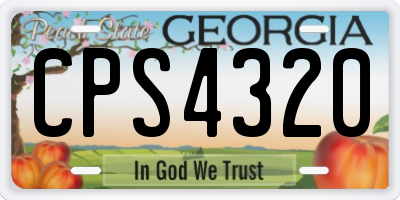 GA license plate CPS4320