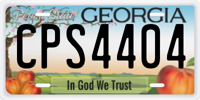 GA license plate CPS4404
