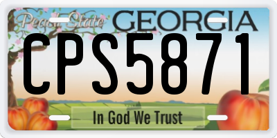 GA license plate CPS5871