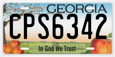 GA license plate CPS6342