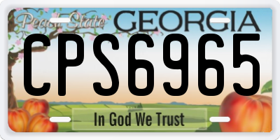 GA license plate CPS6965