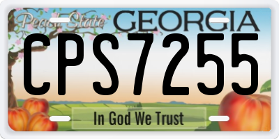 GA license plate CPS7255
