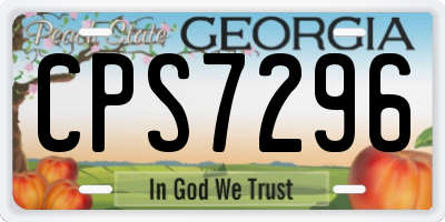 GA license plate CPS7296