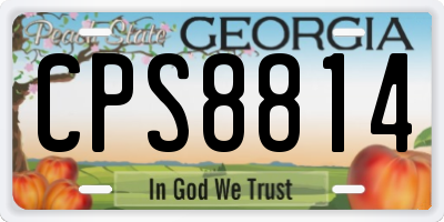 GA license plate CPS8814