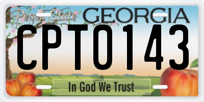 GA license plate CPT0143