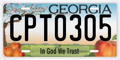 GA license plate CPT0305