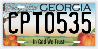 GA license plate CPT0535