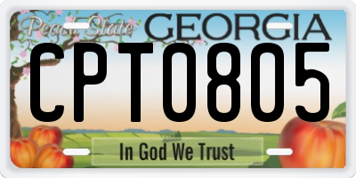GA license plate CPT0805