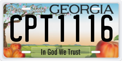 GA license plate CPT1116